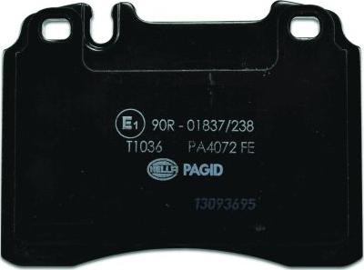 HELLA PAGID 8DB 355 007-471 - Гальмівні колодки, дискові гальма autocars.com.ua