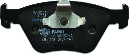 HELLA PAGID 8DB 355 007-961 - Тормозные колодки, дисковые, комплект avtokuzovplus.com.ua