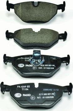 HELLA PAGID 8DB 355 007-981 - Гальмівні колодки, дискові гальма autocars.com.ua