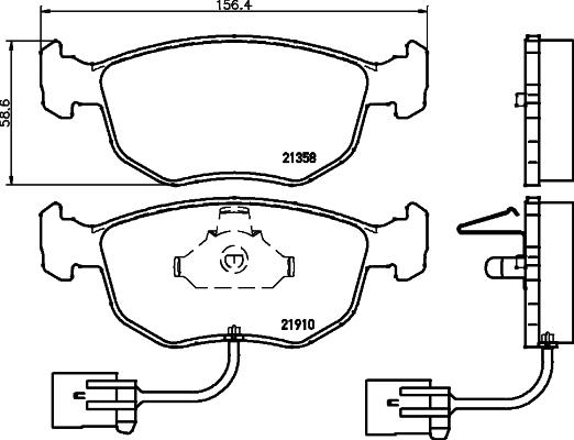 HELLA PAGID 8DB 355 007-991 - Тормозные колодки, дисковые, комплект avtokuzovplus.com.ua