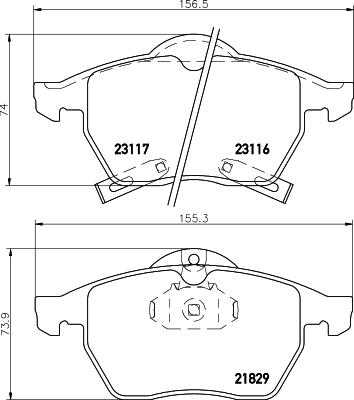 HELLA PAGID 8DB 355 008-041 - Гальмівні колодки, дискові гальма autocars.com.ua