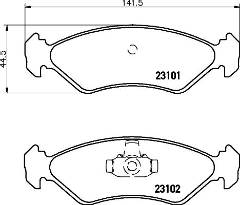 HELLA PAGID 8DB 355 008-051 - Гальмівні колодки, дискові гальма autocars.com.ua