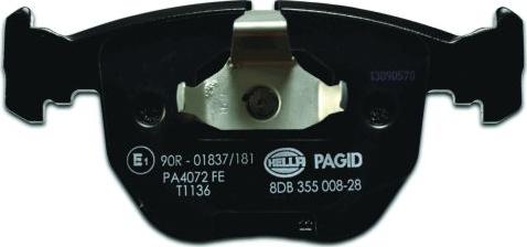 HELLA PAGID 8DB 355 008-281 - Гальмівні колодки перед. BMW 5E39-7E38 96-04 Teves autocars.com.ua