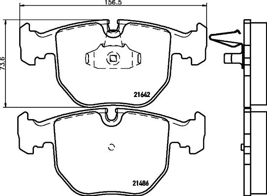 HELLA PAGID 8DB 355 008-281 - Гальмівні колодки, дискові гальма autocars.com.ua