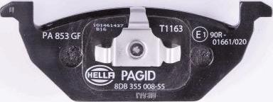 HELLA PAGID 8DB 355 008-551 - Гальмівні колодки дискові перед. Audi A3 1.9TDI 96--Skoda Octavia 1.4-1.9TDI- 2.0I 00- autocars.com.ua