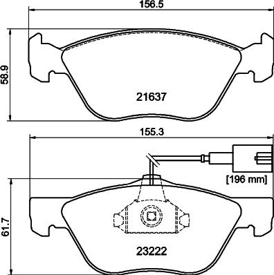 HELLA PAGID 8DB 355 008-611 - Гальмівні колодки, дискові гальма autocars.com.ua