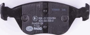 HELLA PAGID 8DB 355 008-611 - Тормозные колодки, дисковые, комплект avtokuzovplus.com.ua