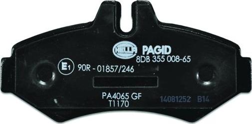 HELLA PAGID 8DB 355 008-651 - Тормозные колодки, дисковые, комплект avtokuzovplus.com.ua