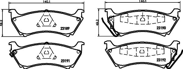 HELLA PAGID 8DB 355 008-671 - Гальмівні колодки, дискові гальма autocars.com.ua