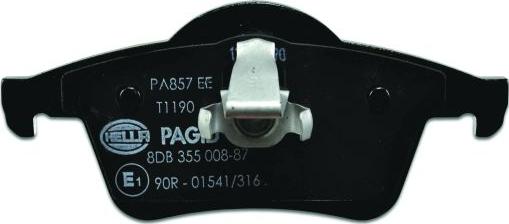 HELLA PAGID 8DB 355 008-871 - Тормозные колодки, дисковые, комплект avtokuzovplus.com.ua