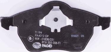 HELLA PAGID 8DB 355 008-911 - Тормозные колодки, дисковые, комплект autodnr.net