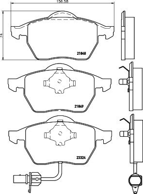 HELLA PAGID 8DB 355 008-911 - Гальмівні колодки, дискові гальма autocars.com.ua