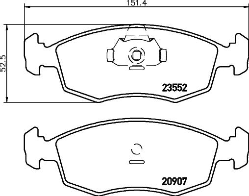 HELLA PAGID 8DB 355 009-131 - Гальмівні колодки, дискові гальма autocars.com.ua