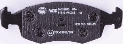 HELLA PAGID 8DB 355 009-131 - Тормозные колодки, дисковые, комплект avtokuzovplus.com.ua