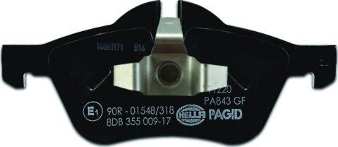 HELLA PAGID 8DB 355 009-171 - Тормозные колодки, дисковые, комплект avtokuzovplus.com.ua