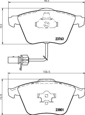 HELLA PAGID 8DB 355 009-201 - Гальмівні колодки дискові перед. Audi A4 1.6-3.2FSi-A6 III-A6 Quattro III 4.2 04- -T-5 autocars.com.ua