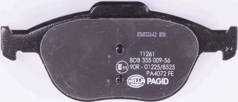 HELLA PAGID 8DB 355 009-561 - Гальмівні колодки, дискові гальма autocars.com.ua