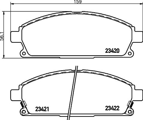 HELLA PAGID 8DB 355 009-661 - Гальмівні колодки, дискові гальма autocars.com.ua