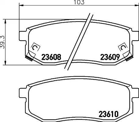 HELLA PAGID 8DB 355 010-011 - Гальмівні колодки, дискові гальма autocars.com.ua