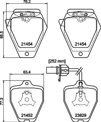 HELLA PAGID 8DB 355 010-191 - Гальмівні колодки, дискові гальма autocars.com.ua