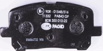 HELLA PAGID 8DB 355 010-221 - Тормозные колодки, дисковые, комплект avtokuzovplus.com.ua