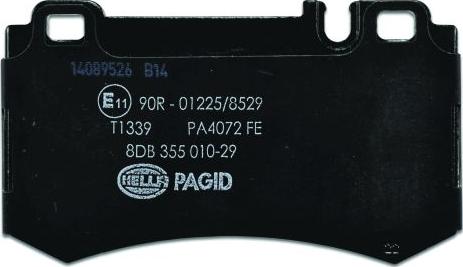 HELLA PAGID 8DB 355 010-291 - Тормозные колодки, дисковые, комплект avtokuzovplus.com.ua