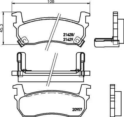 HELLA PAGID 8DB 355 010-421 - Тормозные колодки, дисковые, комплект autodnr.net