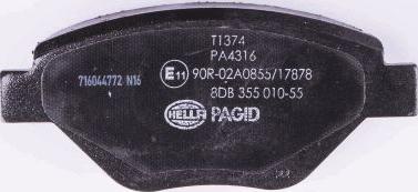 HELLA PAGID 8DB 355 010-551 - Тормозные колодки, дисковые, комплект avtokuzovplus.com.ua