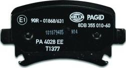 HELLA PAGID 8DB 355 010-601 - Тормозные колодки, дисковые, комплект autodnr.net