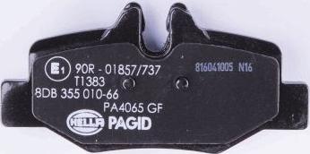 HELLA PAGID 8DB 355 010-661 - Тормозные колодки, дисковые, комплект avtokuzovplus.com.ua