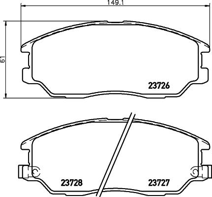 HELLA PAGID 8DB 355 010-861 - Гальмівні колодки, дискові гальма autocars.com.ua