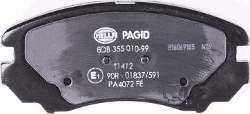 HELLA PAGID 8DB 355 010-991 - Тормозные колодки перед Sonata 01--Magentis 05- autocars.com.ua