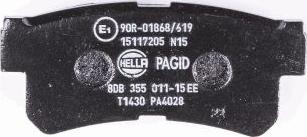 HELLA PAGID 8DB 355 011-151 - Тормозные колодки, дисковые, комплект avtokuzovplus.com.ua