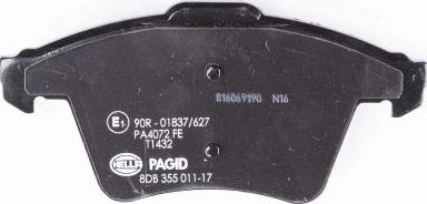 HELLA PAGID 8DB 355 011-171 - Тормозные колодки, дисковые, комплект autodnr.net