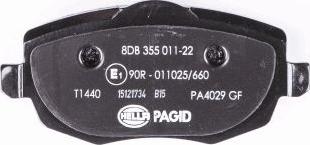 HELLA PAGID 8DB 355 011-221 - Тормозные колодки, дисковые, комплект autodnr.net