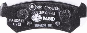 HELLA PAGID 8DB 355 011-451 - Тормозные колодки, дисковые, комплект autodnr.net