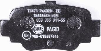 HELLA PAGID 8DB 355 011-551 - Тормозные колодки, дисковые, комплект avtokuzovplus.com.ua