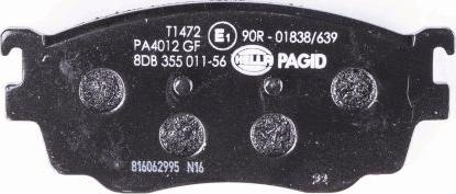 HELLA PAGID 8DB 355 011-561 - Тормозные колодки, дисковые, комплект avtokuzovplus.com.ua