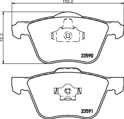 HELLA PAGID 8DB 355 011-571 - Гальмівні колодки, дискові гальма autocars.com.ua