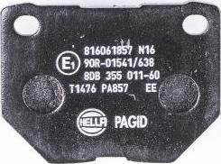 HELLA PAGID 8DB 355 011-601 - Тормозные колодки, дисковые, комплект avtokuzovplus.com.ua