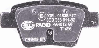 HELLA PAGID 8DB 355 011-821 - Тормозные колодки, дисковые, комплект avtokuzovplus.com.ua