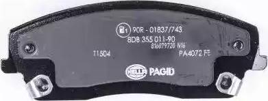 HELLA PAGID 8DB 355 011-901 - Тормозные колодки, дисковые, комплект avtokuzovplus.com.ua