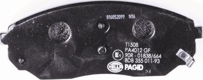 HELLA PAGID 8DB 355 011-931 - Тормозные колодки, дисковые, комплект avtokuzovplus.com.ua