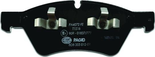 HELLA PAGID 8DB 355 012-011 - Тормозные колодки, дисковые, комплект avtokuzovplus.com.ua