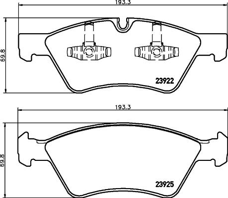 HELLA PAGID 8DB 355 012-011 - Тормозные колодки, дисковые, комплект autodnr.net