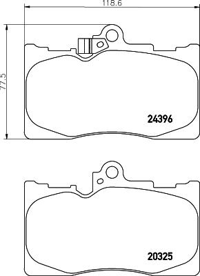 HELLA PAGID 8DB 355 012-121 - Тормозные колодки, дисковые, комплект avtokuzovplus.com.ua