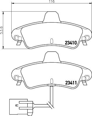 HELLA PAGID 8DB 355 012-201 - Гальмівні колодки, дискові гальма autocars.com.ua