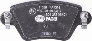 HELLA PAGID 8DB 355 012-211 - Тормозные колодки, дисковые, комплект autodnr.net