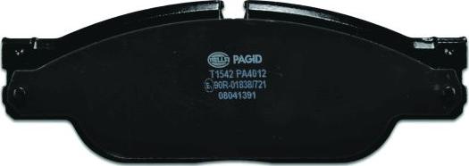 HELLA PAGID 8DB 355 012-251 - Гальмівні колодки, дискові гальма autocars.com.ua