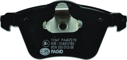 HELLA PAGID 8DB 355 012-281 - Гальмівні колодки, дискові гальма autocars.com.ua